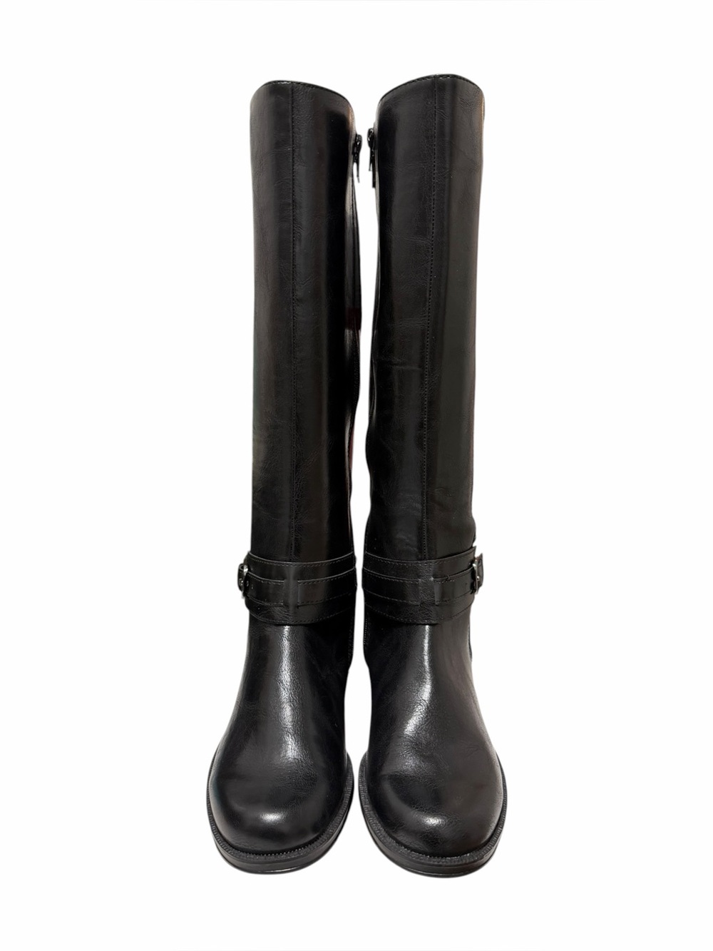 Aerosoles Solid Black Faux Leather Tall Boots